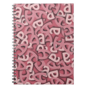 Caderno Espiral Letra A Rosa