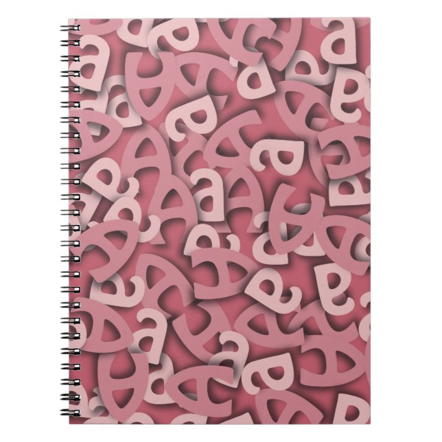 Caderno Espiral Letra A Rosa (Frente)