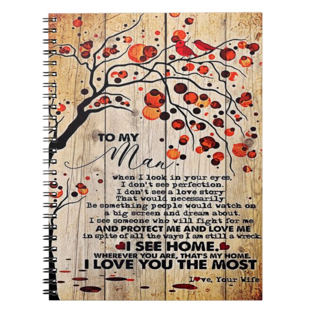 Caderno Espiral Letra Coca-a-Marido | Bonito Presente Para Marido (Frente)