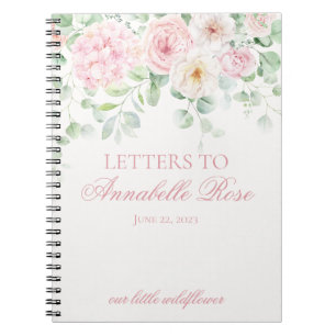 Caderno Espiral Letra cor-de-rosa Hydrangea Letters to Birthday