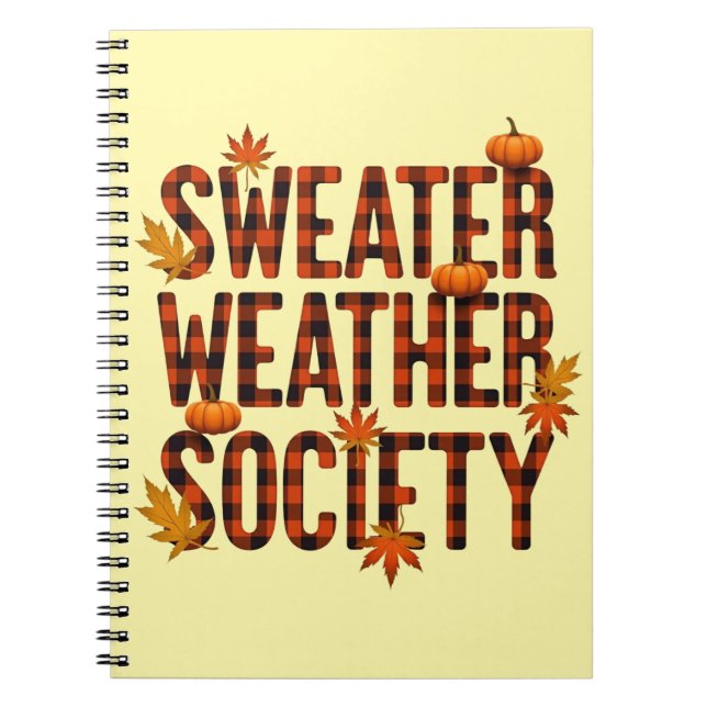 Caderno Espiral Letra de Xadrez da Sweather Society (Frente)