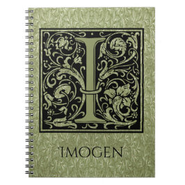 Caderno Espiral Letra I - Primeira Letra Monograma