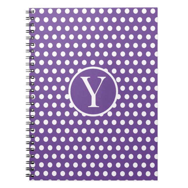 Caderno Espiral Letra inicial Classic Chic Bolinhas Purple (Frente)