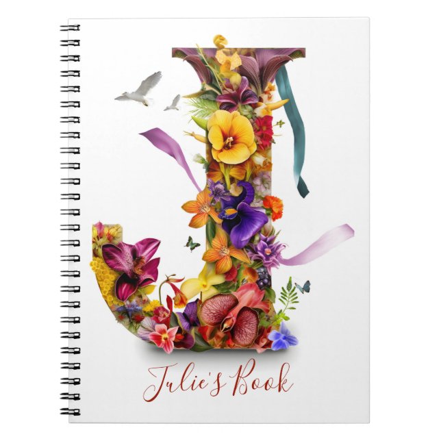 Caderno Espiral Letra J personalizada notebook (Frente)