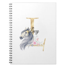 Letra L monograma personalizado com cavalo