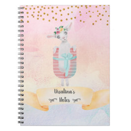 Caderno Espiral Letra Monograma U Ovelha Fofa Garota Homeschool