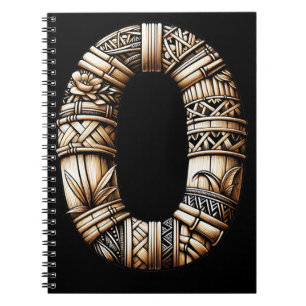 Caderno Espiral Letra O de Aloha Polinésio Havaiano Personalizada 