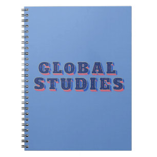 Caderno Espiral Letras azuis retrógradas estudos globais T-Shirt
