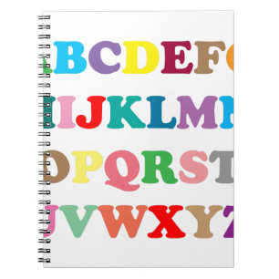 Caderno Espiral Letras coloridas do ABC