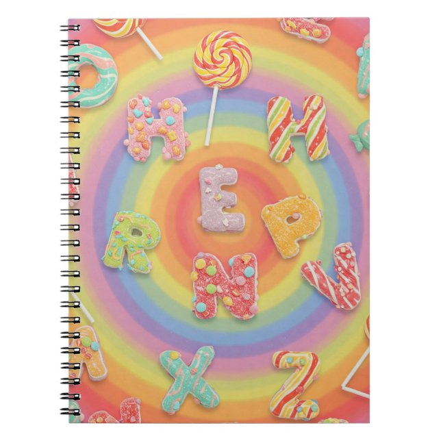 Caderno Espiral Letras doces de Natasha Us (Frente)