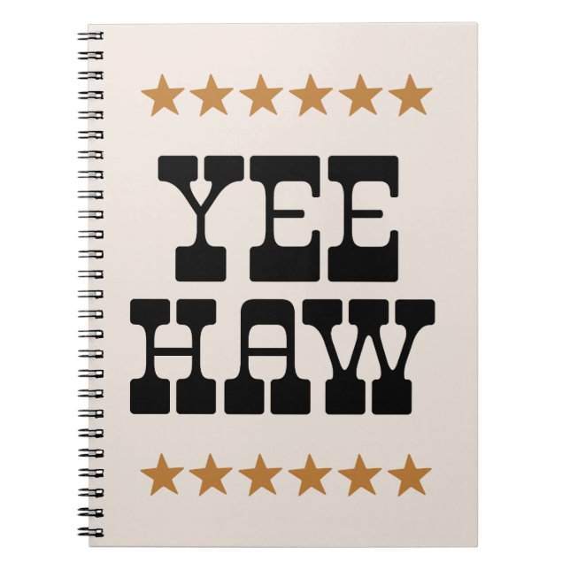 Caderno Espiral Letras groovy Yee Haw (Frente)