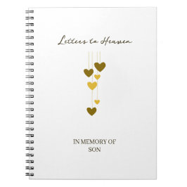 Caderno Espiral Letters to Heaven – In Memory Of Son Personalized