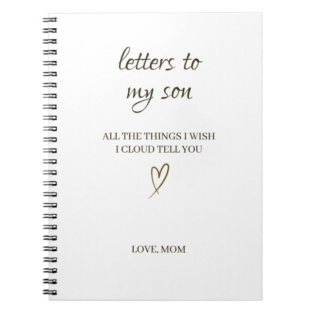 Caderno Espiral Letters to My Son – Personalized Letter (Frente)