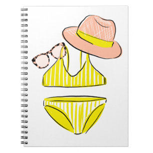 Caderno Espiral Levante o Sol - maiô amarelo