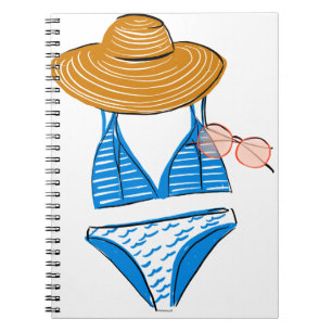 Caderno Espiral Levante o sol - maiô azul