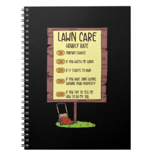 Caderno Espiral Lewn Mower - Lawn Care Hhour Rate