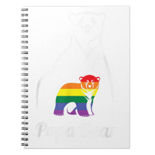 Caderno Espiral LGBT Papa Urso Orgulho gay Igual Direitos Arco-Íri