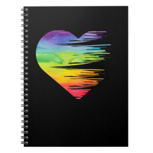 Caderno Espiral LGBT Pride Equality Heart Awareness Gay Lesbian