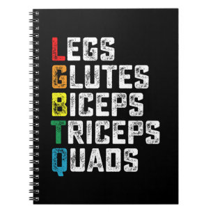 Caderno Espiral LGBTQ Pernas Glúteos Bíceps Tríceps Coxas Divertid