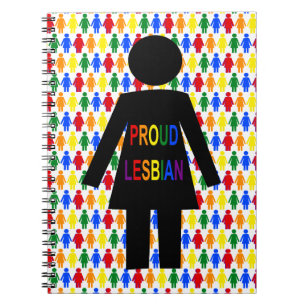 Caderno Espiral LGBTQ Silhouette Lésbica e Damas Arco-Íris