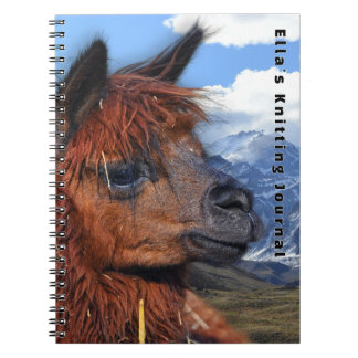 Caderno Espiral Lhama Marrom Personalizada Montanhas Andes