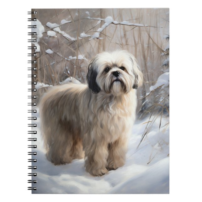 Caderno Espiral Lhasa Apso Deixe-A Neve Natal (Frente)