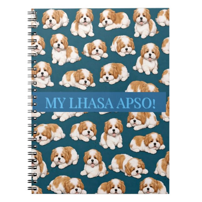 Caderno Espiral Lhasa Apso Puppy Notebook Journal (Frente)