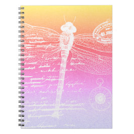 Caderno Espiral libélula de gradiente de Pastel