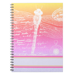 Caderno Espiral Libélula gradiente pastel