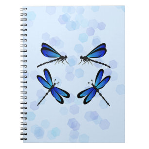 Caderno Espiral libélulas azuis