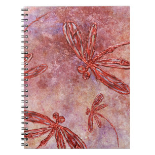 Caderno Espiral Libélulas de Cobre no Céu de Verão Quente