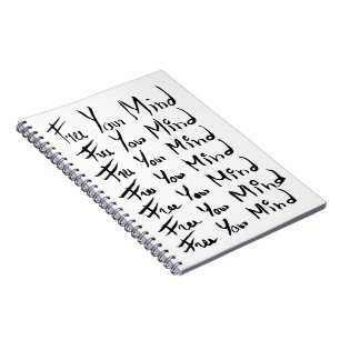 Caderno Espiral LIBERTE A MENTE! Citação de caligrafia motivaci