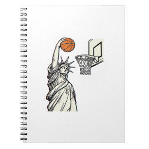 Caderno Espiral Liberty Basquete Enterrada Desenho de Gravura Vint
