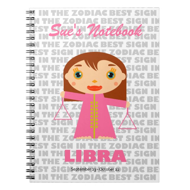 Caderno Espiral Libra Zodiac para Crianças (Frente)