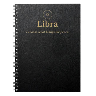 Caderno Espiral Libra Zodíaco - Aparência de Couro