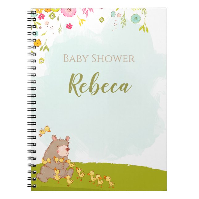 Caderno Espiral Libreta con espiral Baby Shower Bear and duckies (Frente)