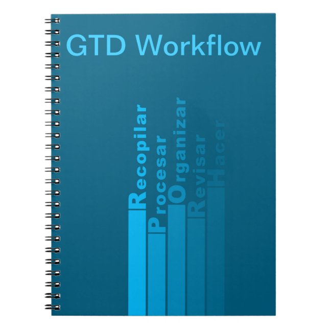 Caderno Espiral Libreta con flujo de trabajo GTD (Frente)
