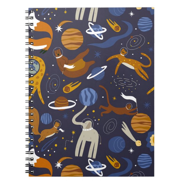 Caderno Espiral Libreta de la colección Animals Outer Space (Frente)