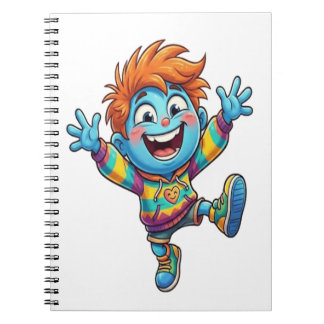 Caderno Espiral Libreta Inspiradora Niño Azul Feliz