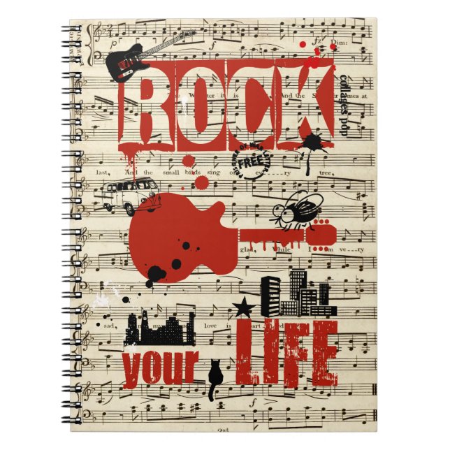 Caderno Espiral Libreta Rock sua vida 2 (Frente)