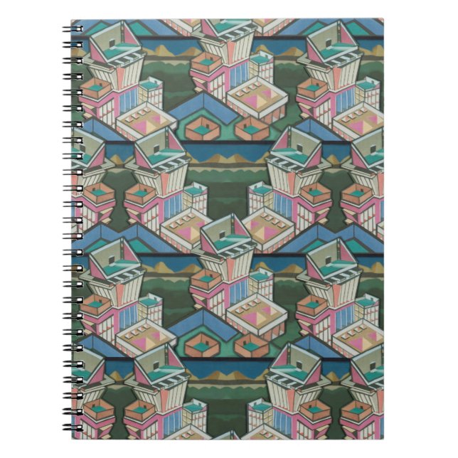 Caderno Espiral Licorice atribui colagem 3D no suede (Frente)