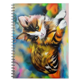 Caderno Espiral Liegende Katze, Aquarell -