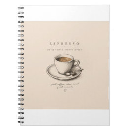 Caderno Espiral Life Begins After Espresso | Vintage Coffee Lover 
