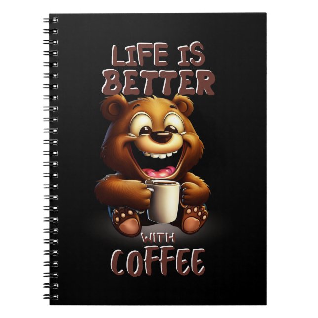 CADERNO ESPIRAL LIFE IS BETTER WITH A COFFEE (Frente)