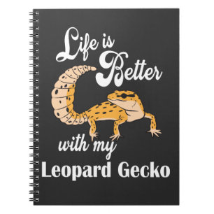 Caderno Espiral Life is Better with my leopardo geco