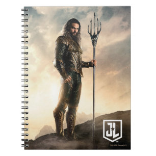 Caderno Espiral Liga da Justiça  Aquaman no campo de batalha
