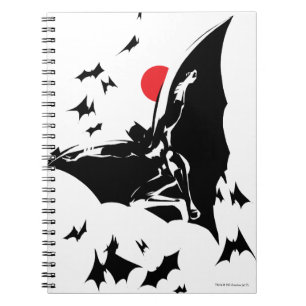Caderno Espiral Liga da Justiça Batman na Nuvem de Bats Pop Art