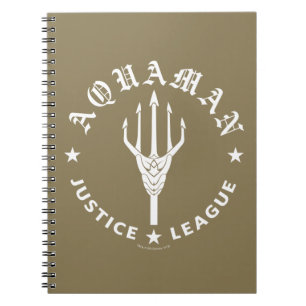 Caderno Espiral Liga da Justiça  Emblem de tridente do Aquaman Re