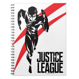 Caderno Espiral Liga da Justiça Flash executando o Noir Pop Art