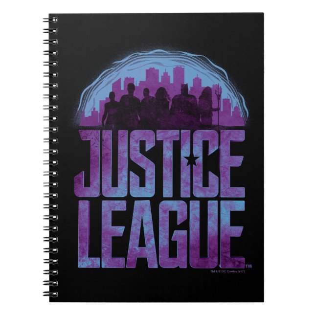 Caderno Espiral Liga da Justiça | Silhouette da Liga da Justiça (Frente)